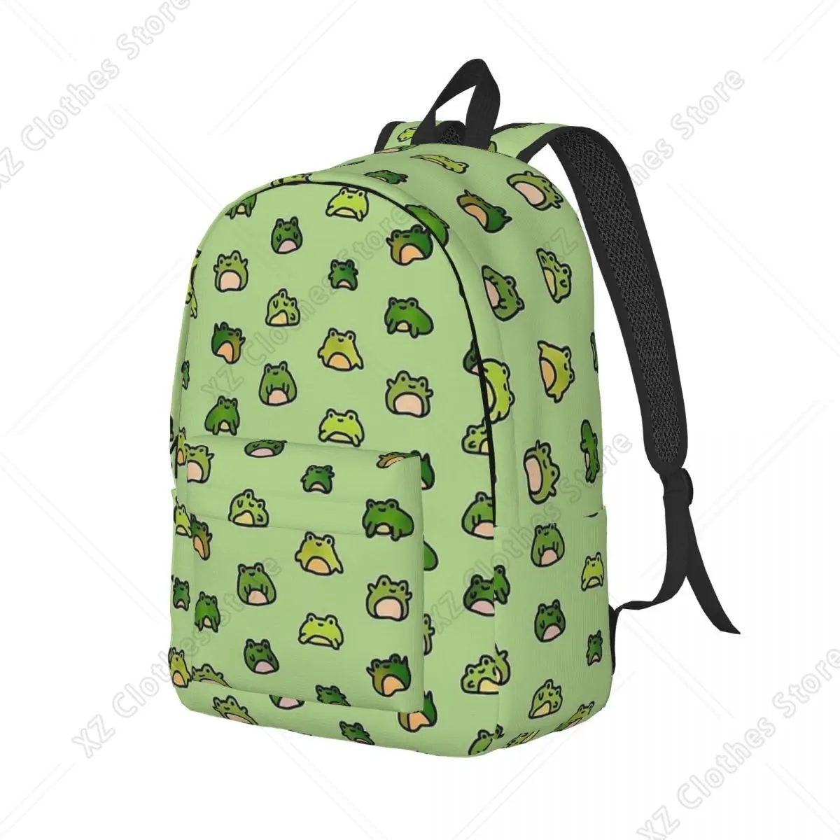 Frogs Doodle Backpack Backpack Middle High College School Student Cute Drawing Bookbag Teens Canvas Daypack Hiking