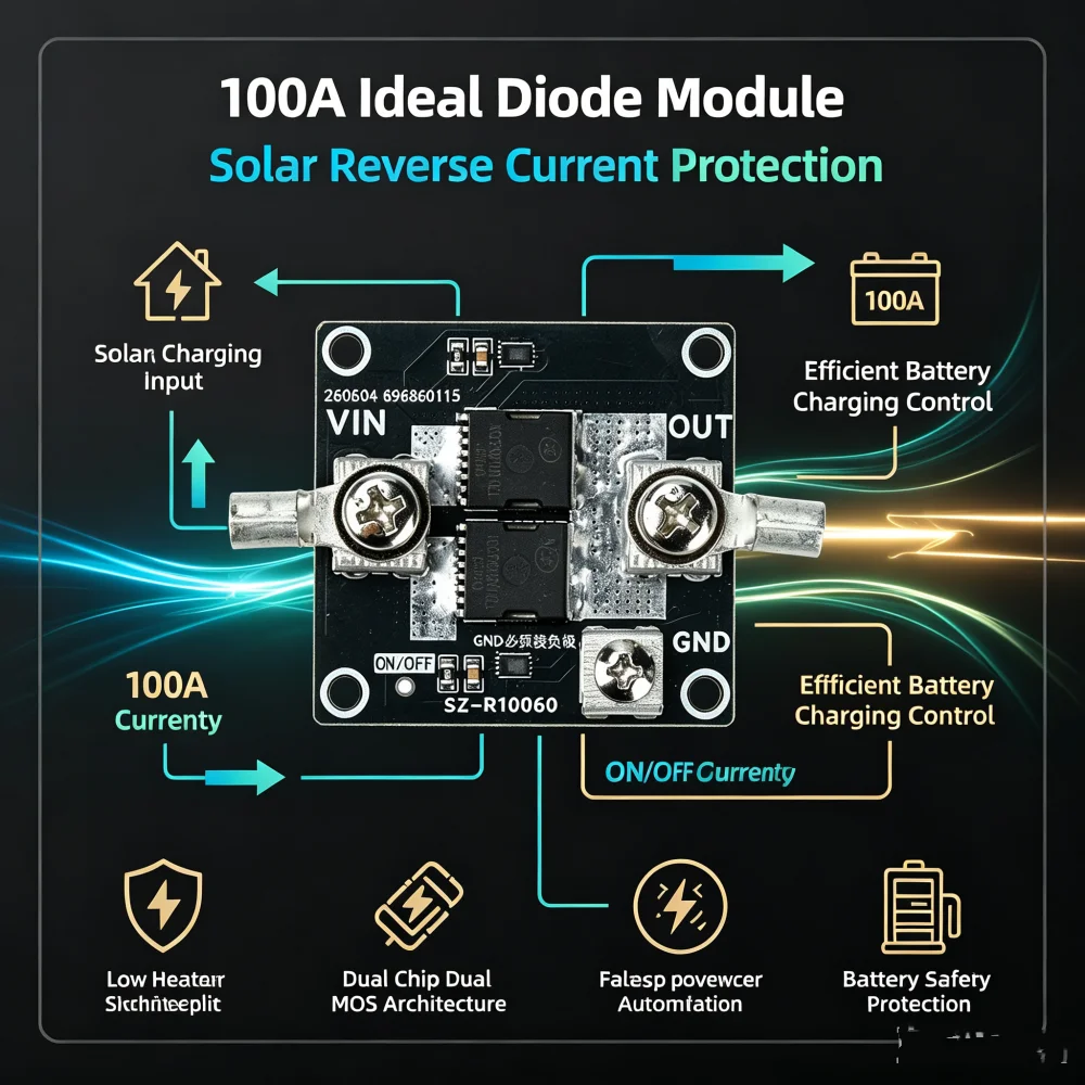 Image of DC 5-100v 50a/60a Spitze 100a hoher Strom ideale Diode Modul Anti-Reverse Flow f￼r Solarladen & Batterie Backup-Systeme