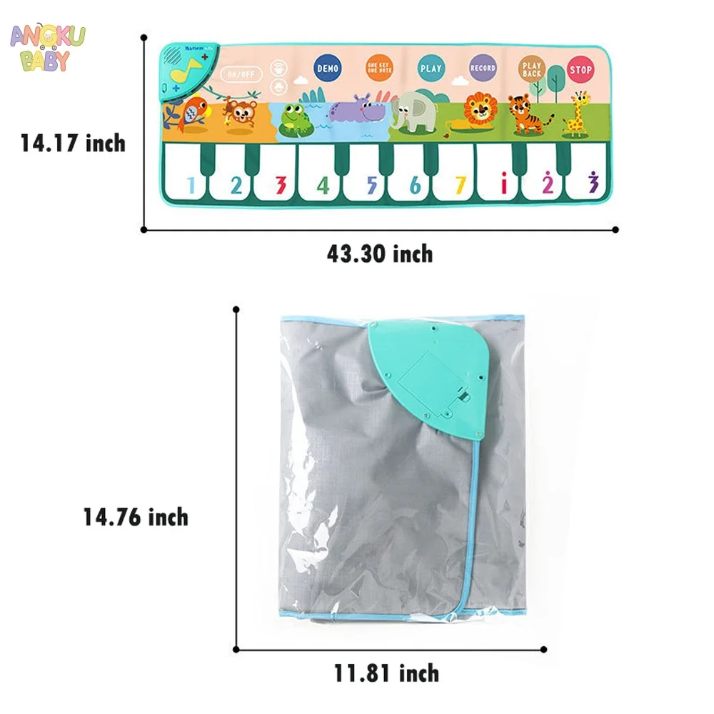 15*44" Educatieve Baby Speelmat Nieuwgeboren Piano Gym voor 0-12 Maanden Muziek Spelletjes voor Baby's Ontwikkeling Baby Activiteiten Speelgoed