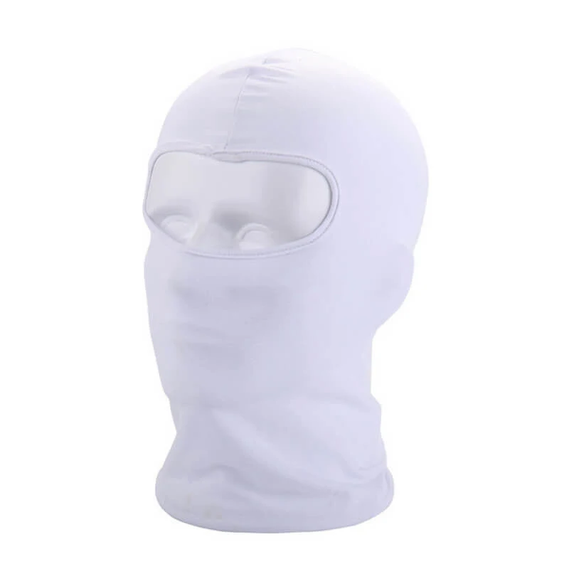 Outdoor Full Face Mask Spandex Balaclava Thin Motorcycle Cycling Ski CS Mask white