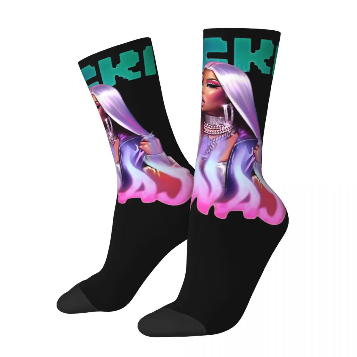 

Happy Male Men Socks Harajuku Nicki Minaj Rap Gag City Sock Rapper Music Skateboard Women Socks Spring Summer Autumn Winter