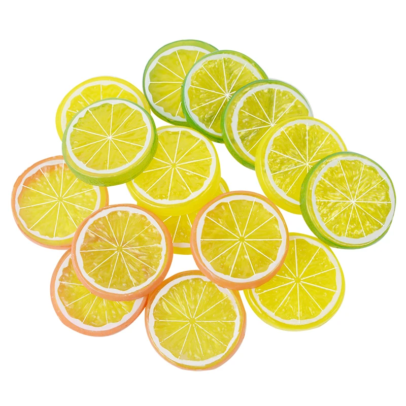 5/10pcs Plastic Lemon Slices Artificial Fruit Simulation Fake Lemon Slices Ornament Wedding Party Decor Kitchen Supply DIY Craft