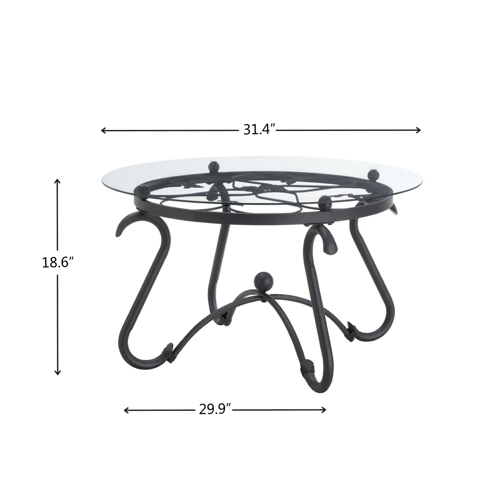 Café tische, 2-teiliges Couch tischset aus gehärtetem Glas, das den Couch tisch mit rundem Beistell tisch verziert