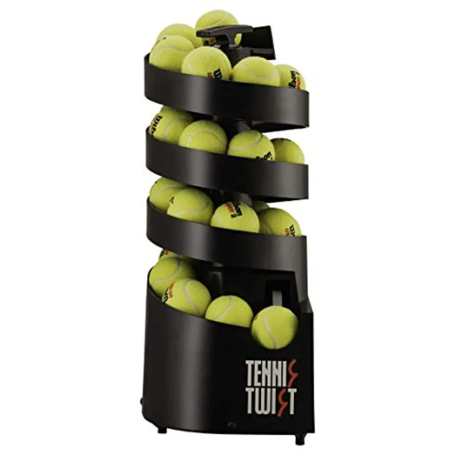 

Tennis Twist Ball Machine for Beginners Battery Powered Adjustable Toss with Yellow Ball Made in USA by 1 Tennis Machine Compan