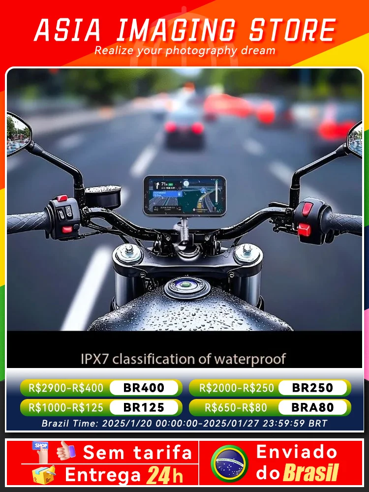 SJCAM RD10 All-in-one Creen Projection Navigation Recording Touchscreen 5G wifi support CarPlay Auto for Motorcycle Riding