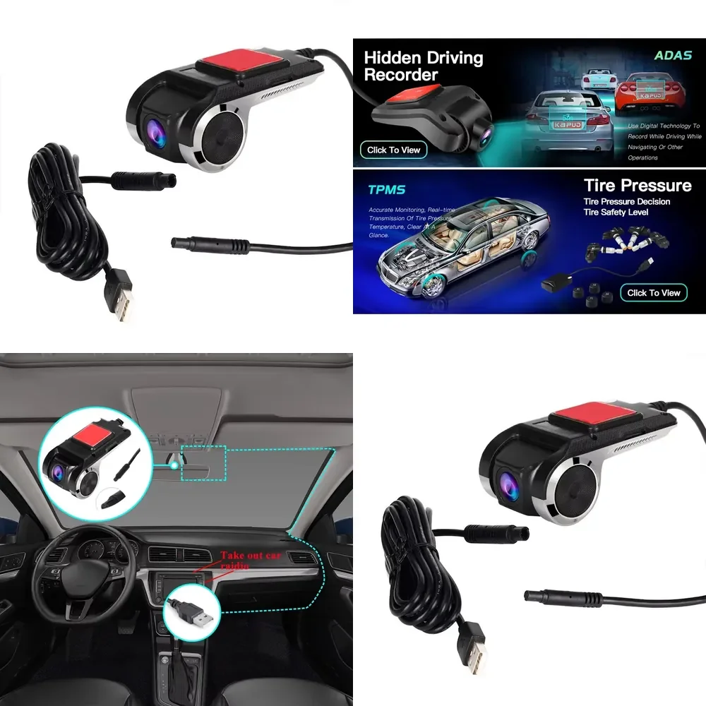 Car Dash Cam Wifi USB 2 in 1 1080P 170 Degree Wide Angle Dash DVR ADAS Dashcam Android DVR Auto Recorder Night Version