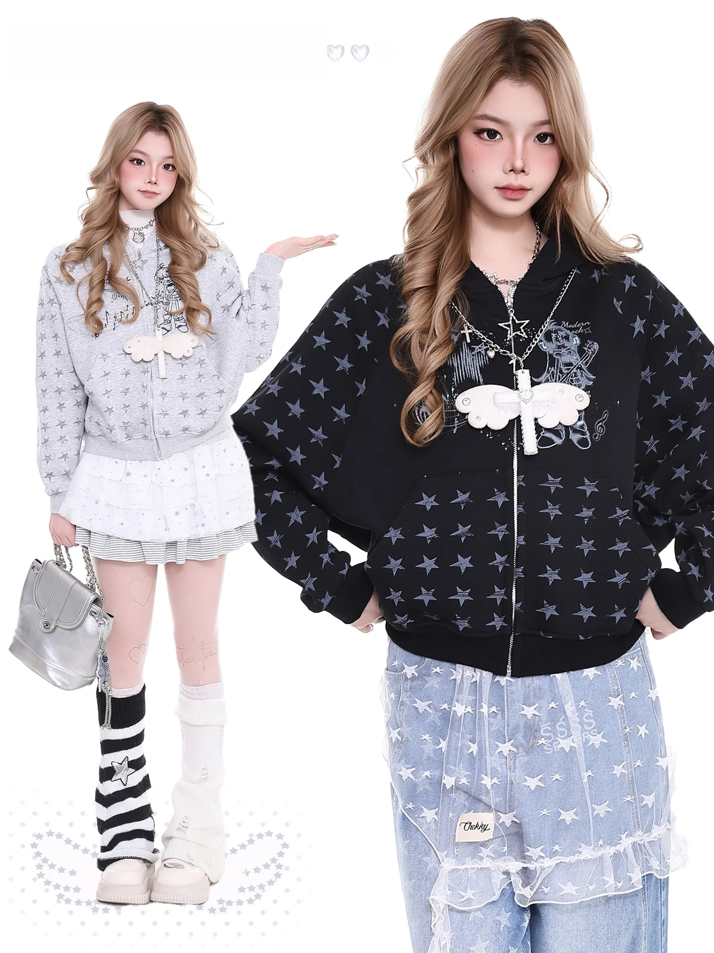 

Женская толстовка-кардиган свободного кроя с молнией, в стиле Y2K, с аниме-принтом «Оранжевый мармелад», весенняя, милая, с длинными рукавами