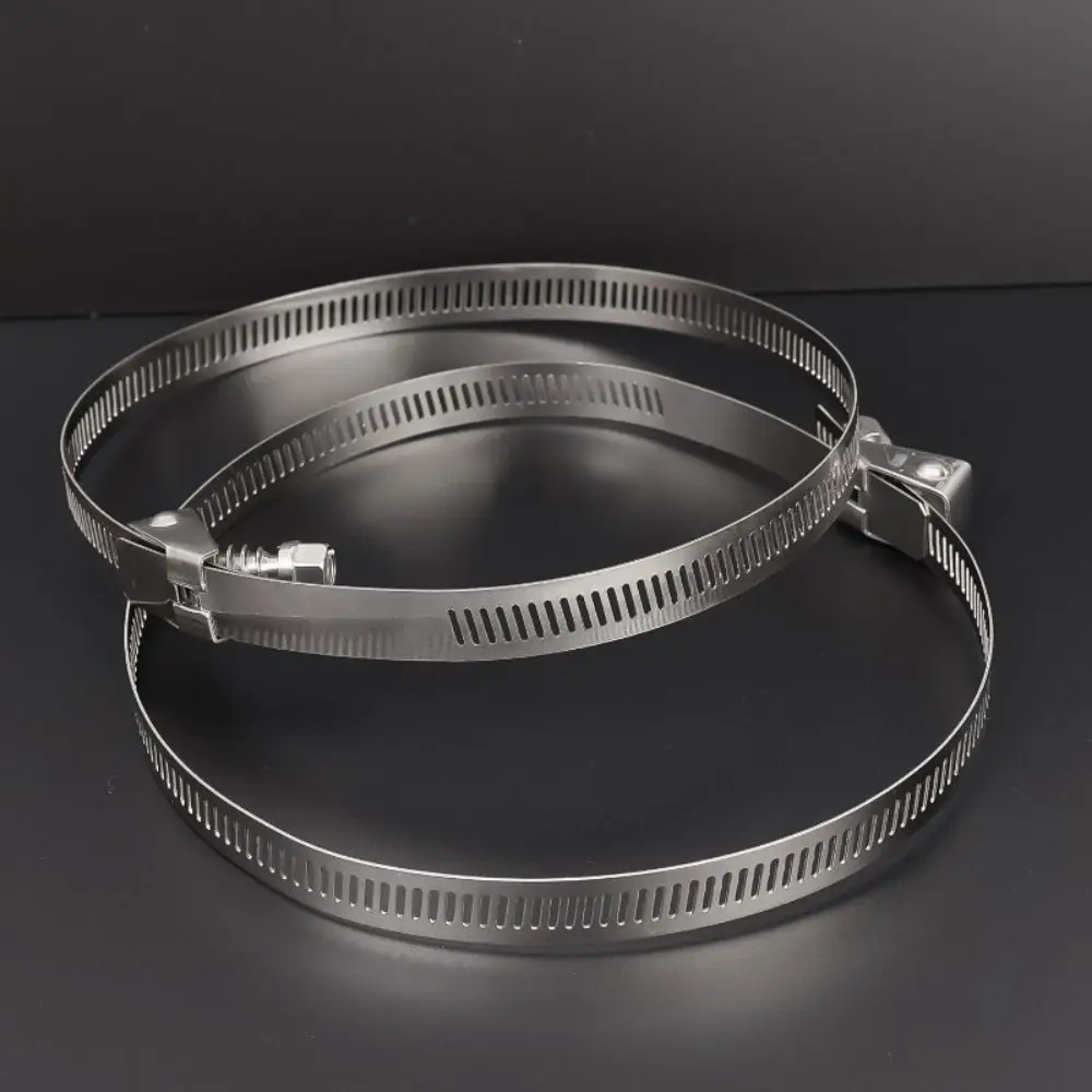 0.5/1m Stainless Steel Hose Clamp Strap Adjustable Zip Ties for Pipeline Fixation Kitchen Range Hood Exhaust Fan Duct Clamp