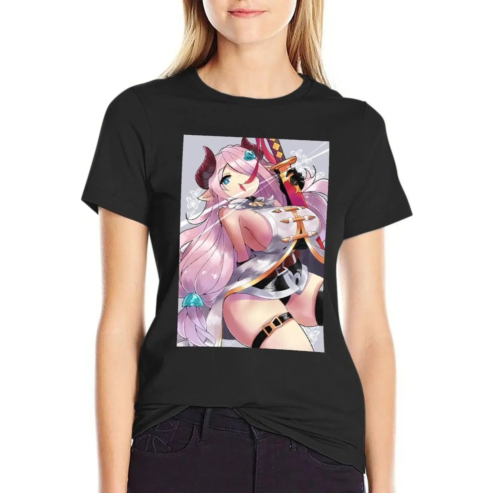

Granblue Narmaya T-Shirt customs oversized summer tops Woman clothing