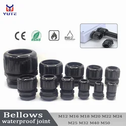 1PCS Bellows Waterproof Joint Nylon Plastic Hose Connector accessories M Type Metric External Thread Flame Retardant Seal