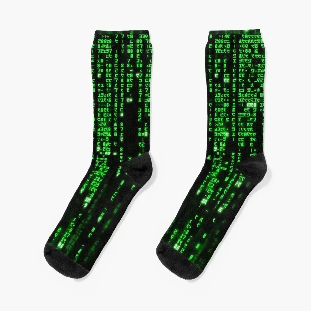 Binary Code - The Matrix Program Socks Thermal man winter winter thermal FASHION kawaii Girl'S Socks Men's