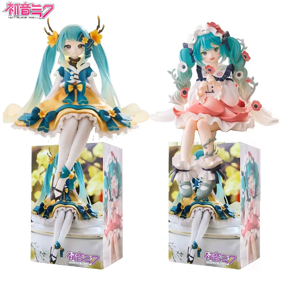 2 Stück Hatsune Miku Anime-Figur Spielzeug Blumenfee Sammlung Miku Kawaii Cartoon PVC Actionfigur Modell Puppe Geburtstagsgeschenke für Kinder