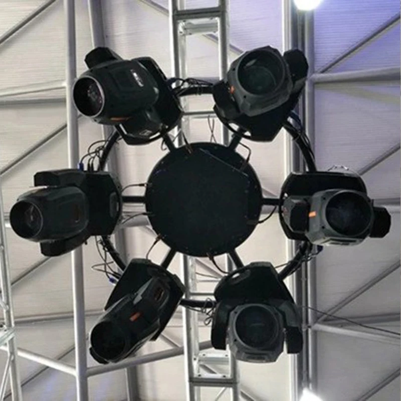 Electromotion 360 Degrees Lighting Truss Support Stage Rotary Circle Lighting Revolving Truss Dj Equipment Setup Lighting Rotati