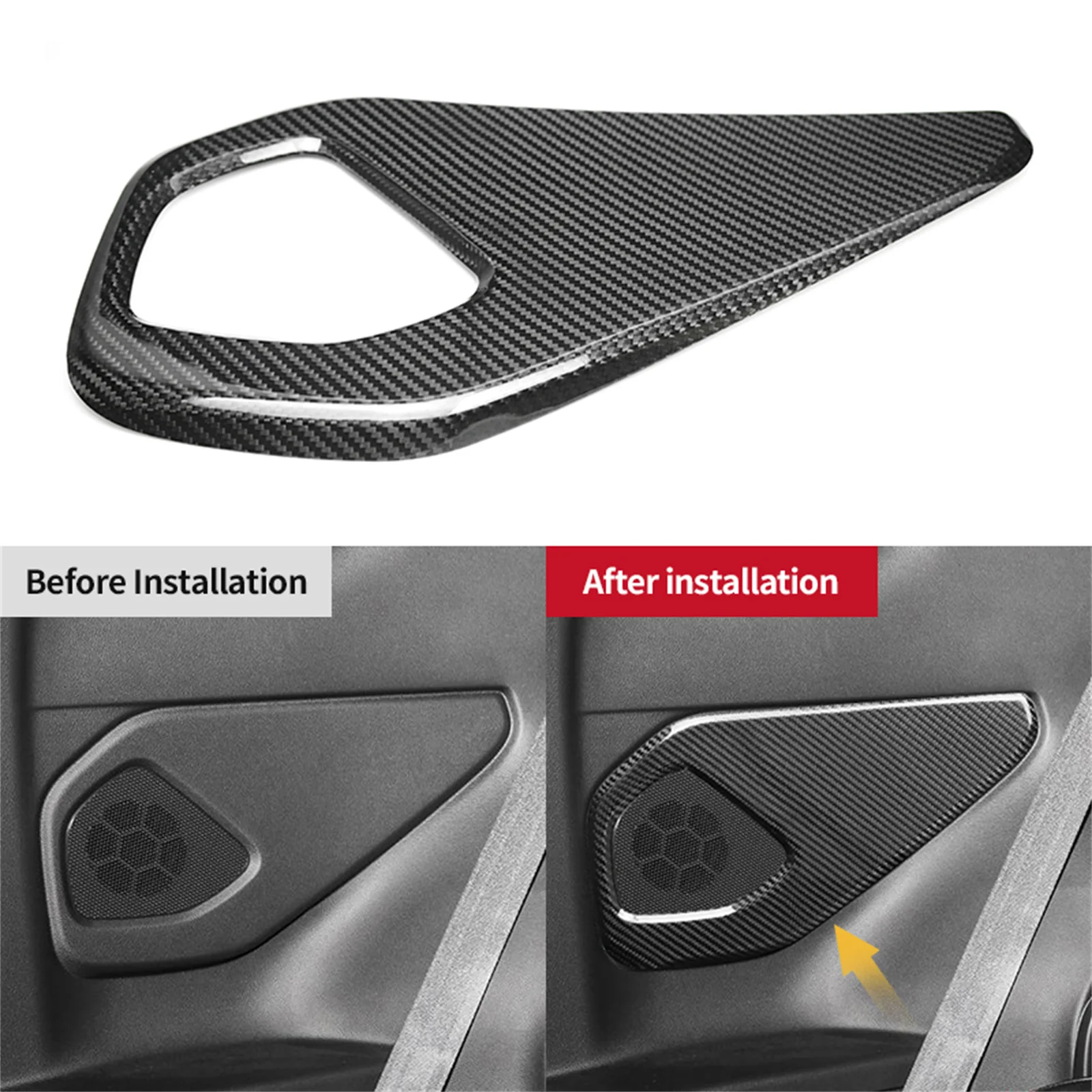 For Subaru BRZ GR86 2022-2024 Real Carbon Fiber Rear Side Audio Speaker Cover Frame Multi-tone Claxon Horns Panel Sticker Trim