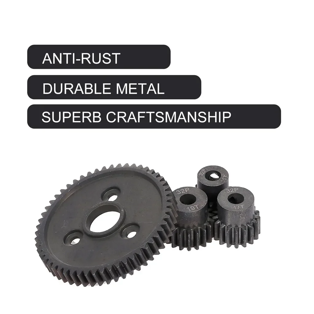 Heavy Duty Hardened Steel Spur 54T Gear with 15T/17T/19T Pinion for Trxs Slash 4X4 Stampede 4X4 Trxs 1/10 Summit Trxs