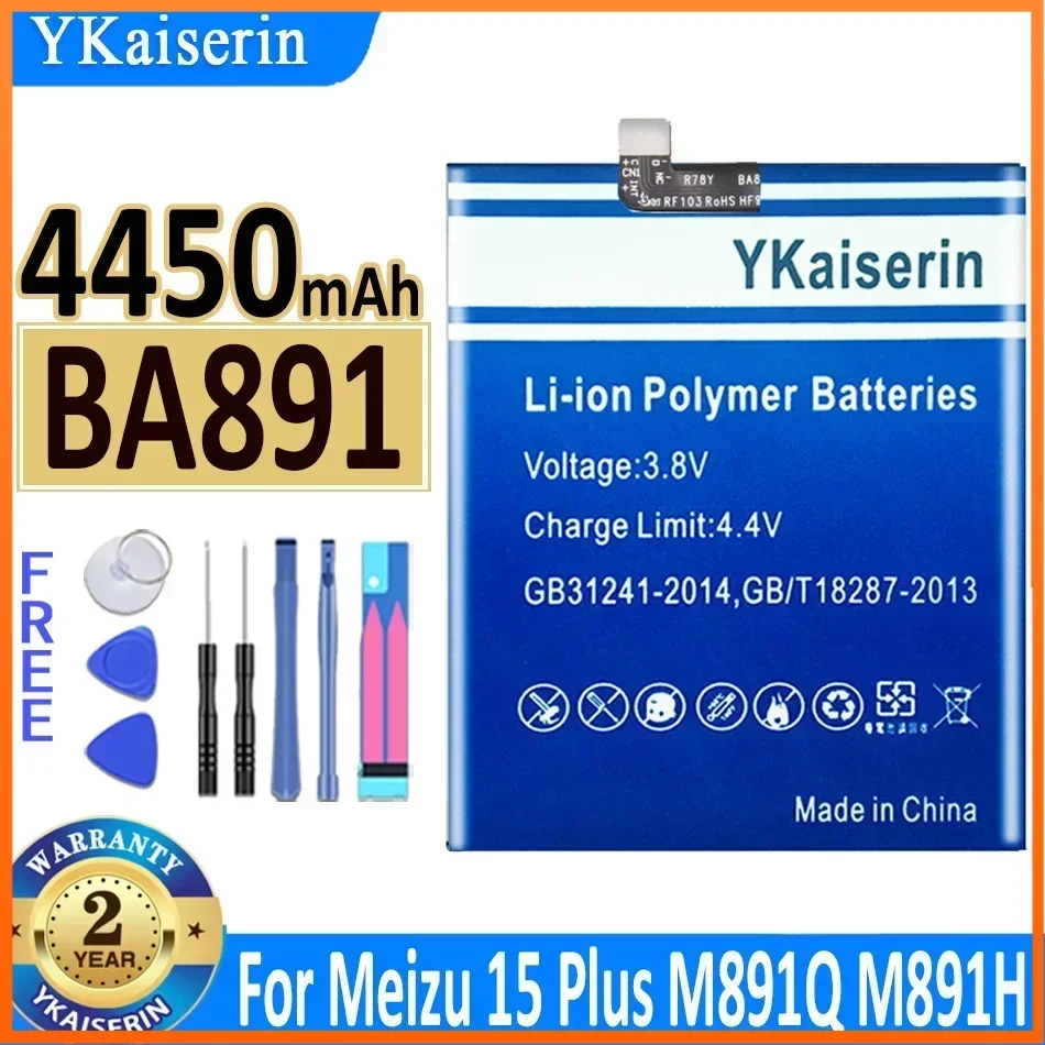 

4450mAh YKaiserin For Meizu BA891 Mobile Phone Battery For Meizu 15 Plus 15+ MeiLan 15Plus M891Q M891H Smartphone bateria