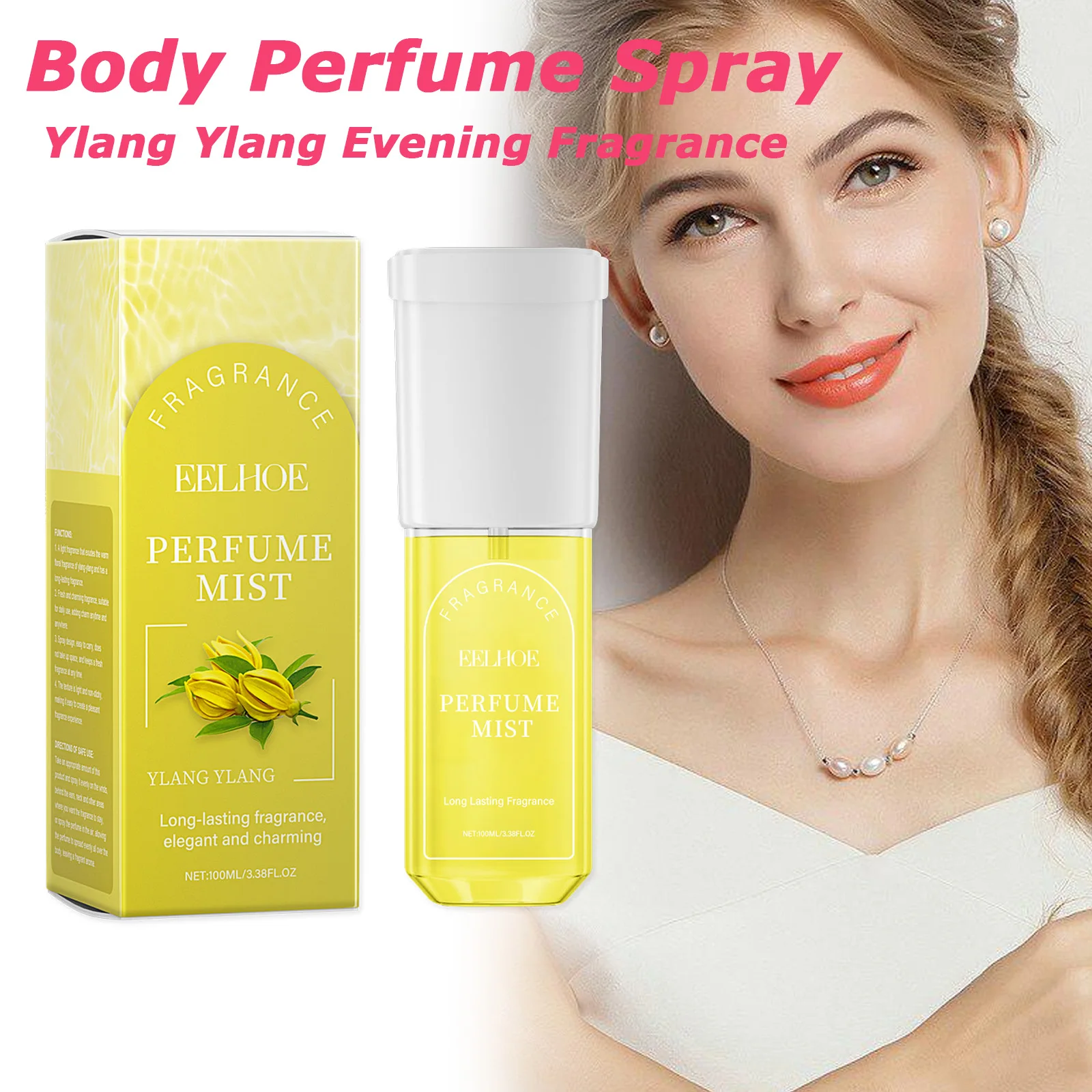 

Body Perfume Spray Ylang Ylang Evening Fragrance Light Floral Fragrance Natural Fresh Soft Scent Not Greasy Elegant Fragranc