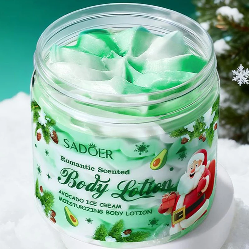 Avocado Body Butter Christmas Moisturizing Body Lotion Winter Dry Skin Care Nourishing Body Cream Hydrating Daily Skin Care