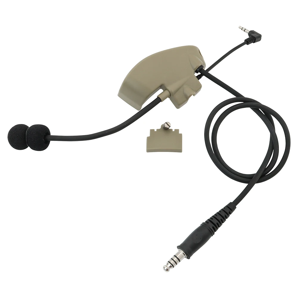 Tactical Headset Microphone Kit with U94 PTT for Howard Leight Impact Sport Shooting Headset U94 PTT Ken 2 Pin for Baofeng