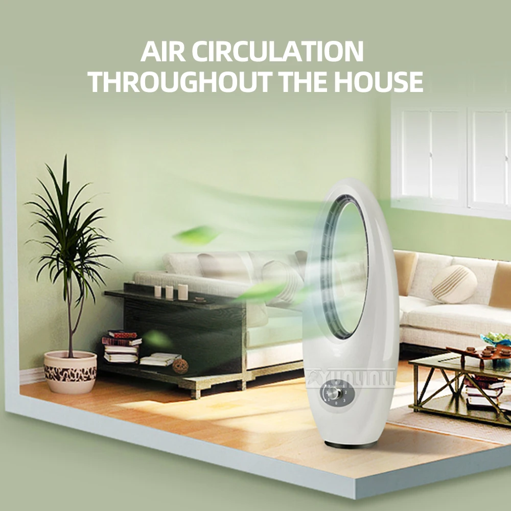 Бытовой электрический вентилятор без листьев с 3-й скоростью ветра, вертикальный вентилятор кондиционера