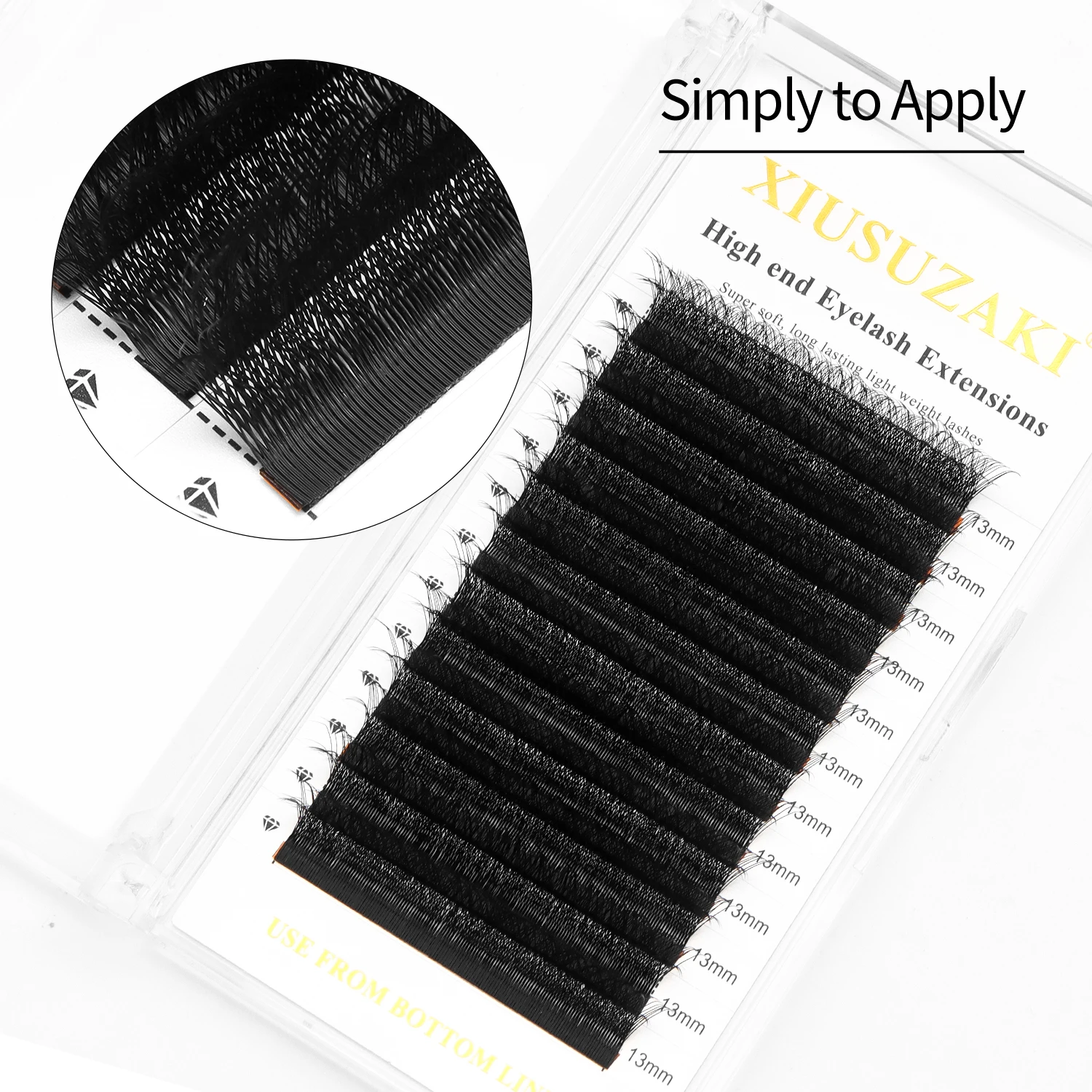XIUSUZAKI Double Layers 3D W Shape Eyelashes Extensions Matte Black Natural 3DW False Lashes Premade Volume Fans Lashes Tools