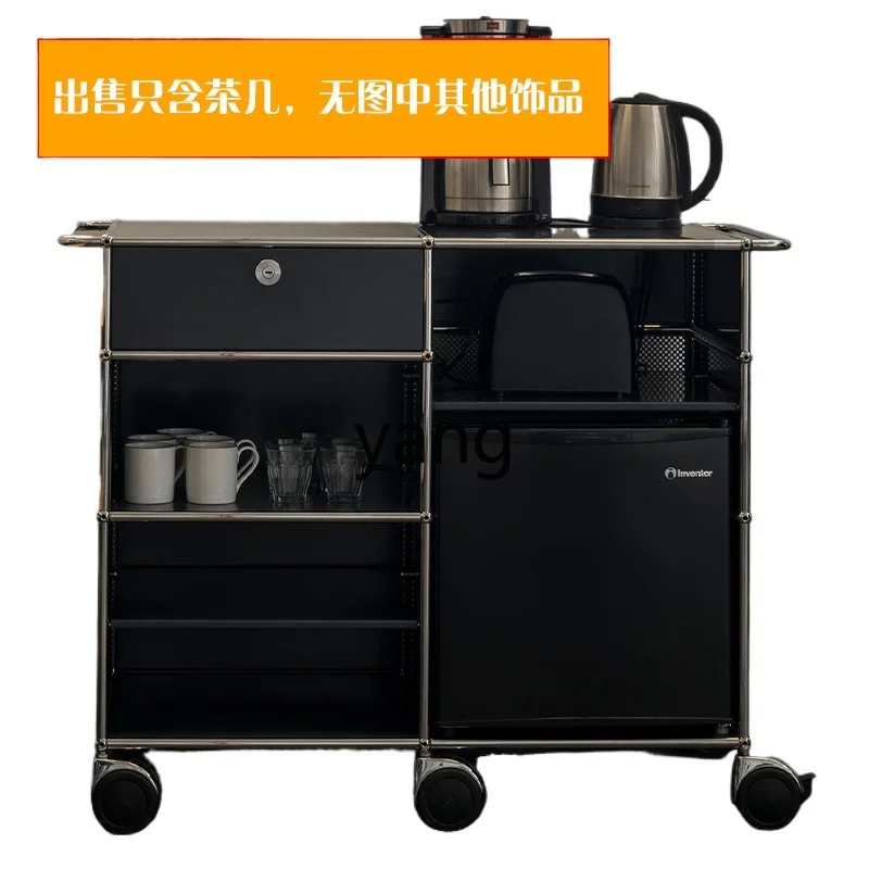 

Yjq Coffee Table Silent Wind Mobile Tea Cabinet Stainless Steel Side Cabinet with Wheels