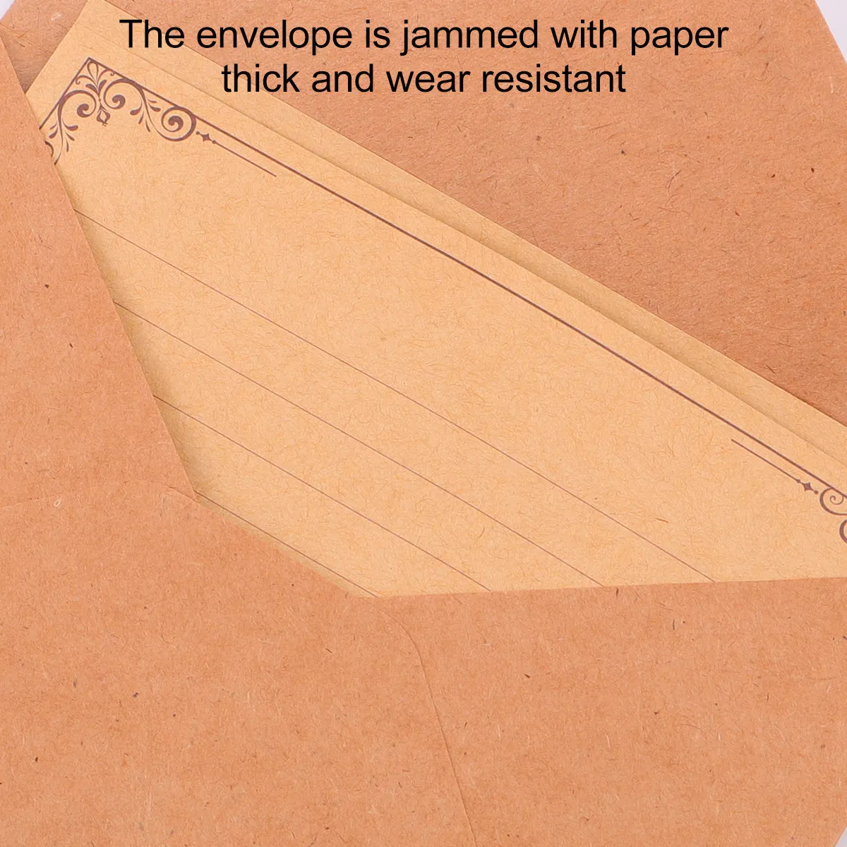 

1Set Delicate Style Letter Paper with Envelopes Premium Thick Wear Resistant Stationery Set for Staff Welfare Festival