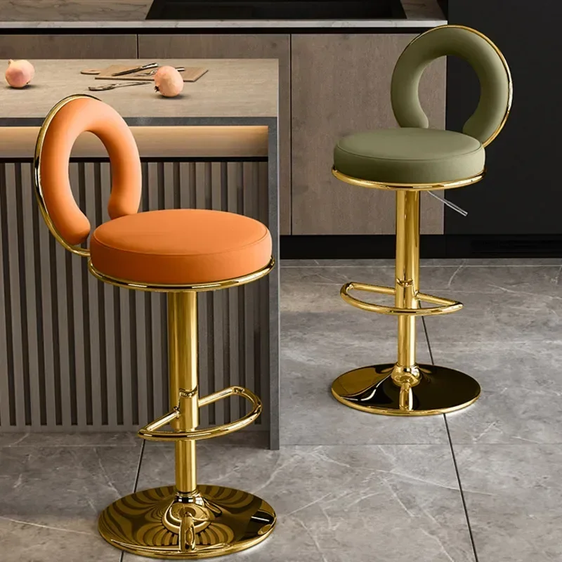 

Discount Nordic Style Household Bar Rotating Lift Chair Simple Commercial Backrest High Stool