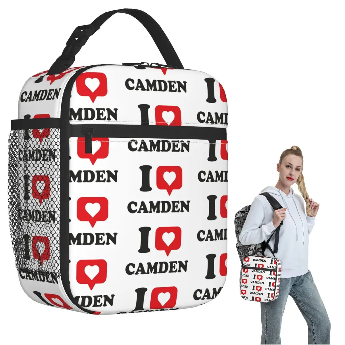 

I Love Camden Insulated Lunch Bag for Women Kids Portable Food Boxes Thermal Lunch Box Tote