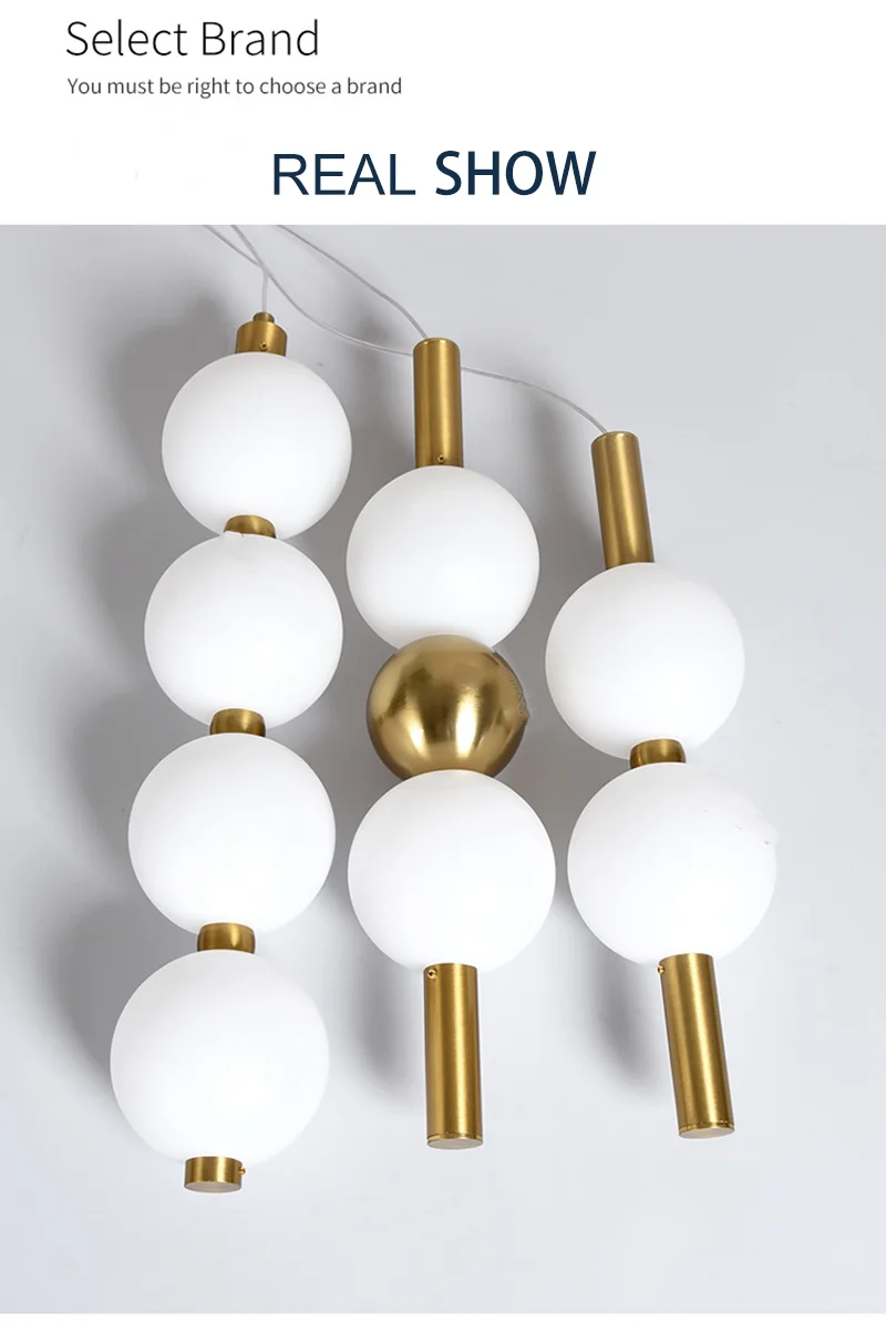 Designer Led Pendant Chandelier for Cafe Bar Bedroom Bedside Kitchen 4 Heads Round Ball Hanging Lighting Fixture Home Decor
