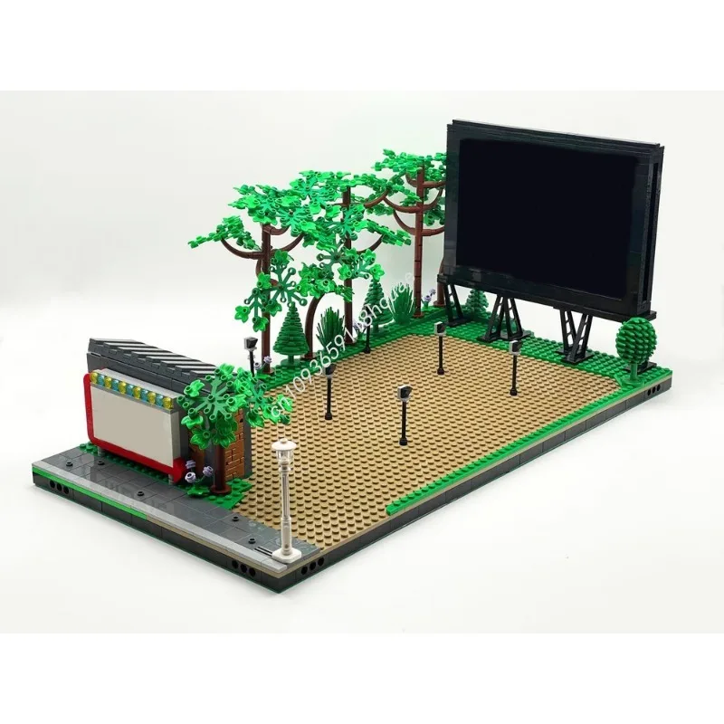 

926 шт. MOC Drive-In кинотеатр, модульные здания, строительные блоки, детская рождественская игрушка, подарок на день рождения