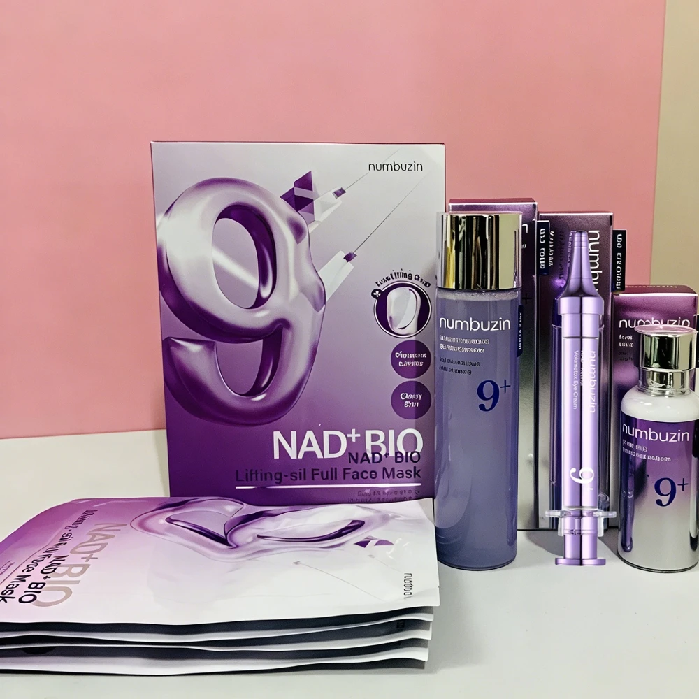 Korean Numbuzin NO.9 NAD+ BIO Skincare Set - Lifting-sil Mask NMN Essence Retinol Eye Cream Lifts Firms Brightens Korean Beauty