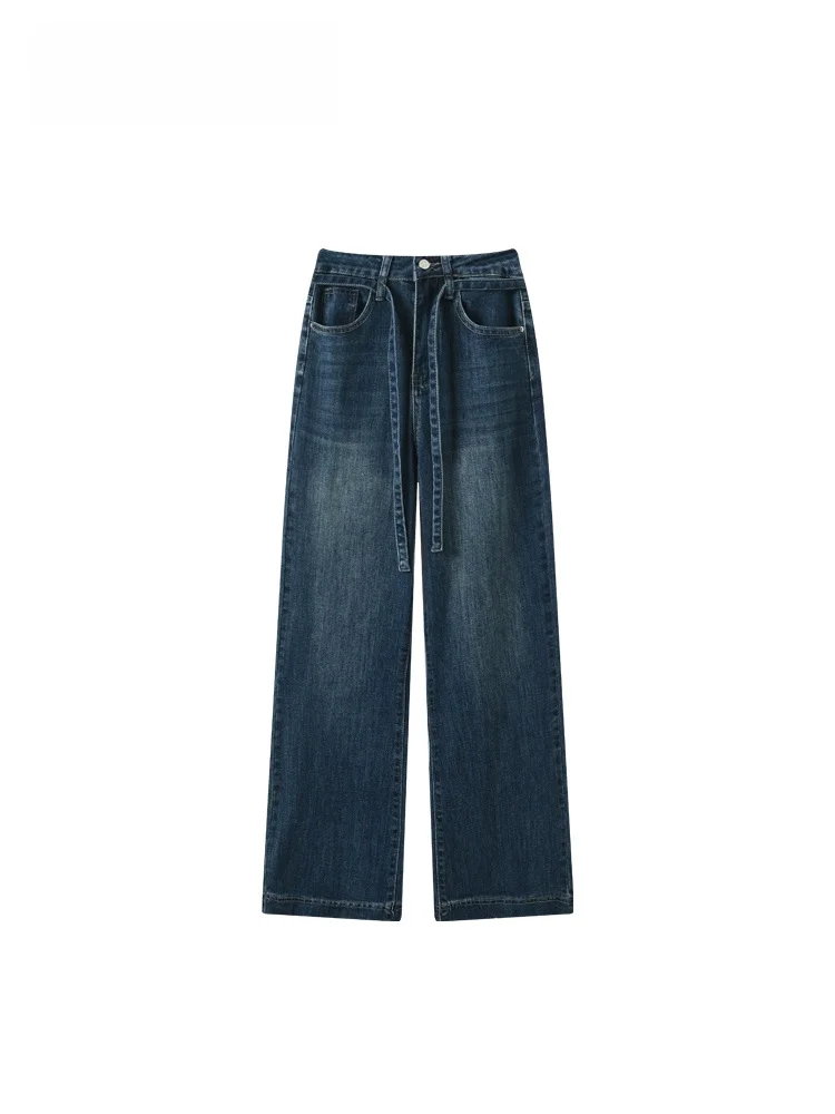 

Прямые джинсы с высокой талией, женские большие размеры, свободные брюки в стиле ретро, хлопковые осенние сезонные повседневные брюки с грушевым принтом