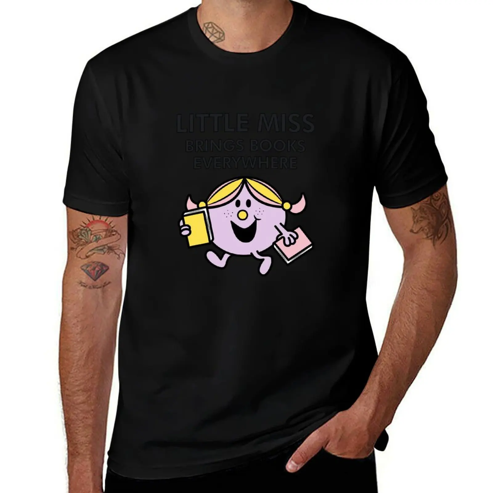 

little miss brings books everywhere T-Shirt mens graphic t shirts t shirt man casual