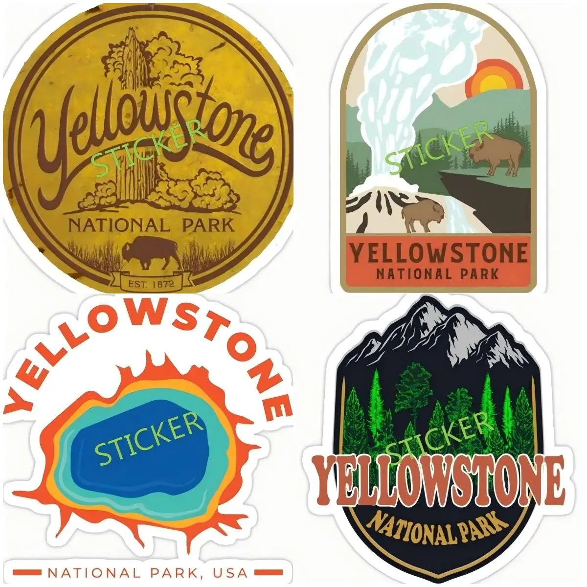 

Yellowstone National Park Car Stickers Fashionable Creative Decals Caravan Windows Car Goods