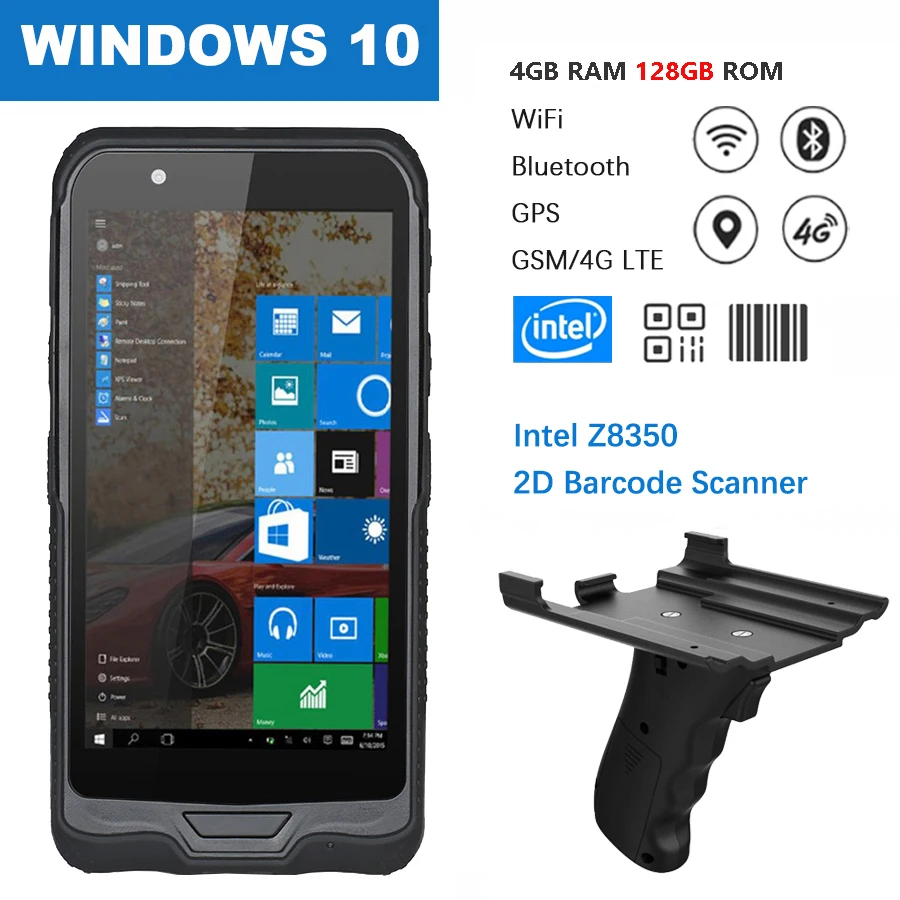 Industrial Rugged Windows Tablet PC with GPS 4G LTE Option NFC Car Mount Holder RFID Reader