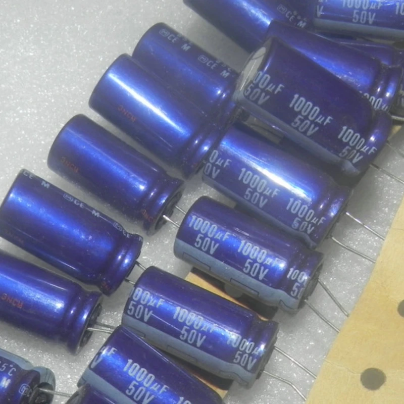 10PCS/LOT  CE M 50v 1000UF 50V Fever Sound Blue Robe Electrolytic Capacitor