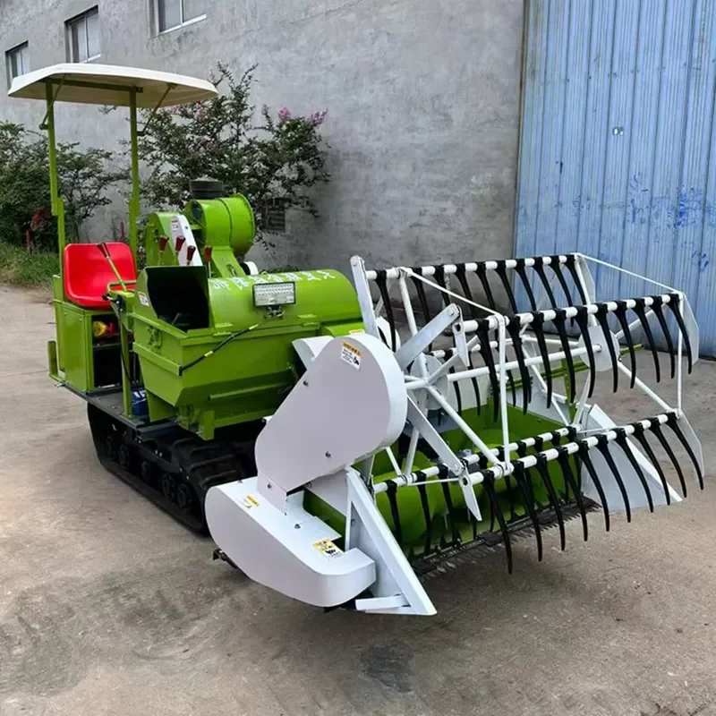 Mini Rice Harvester Machine Combined Tractor Rice Harvester with Motor and Engine Core Grain Harvester at Competitive Price
