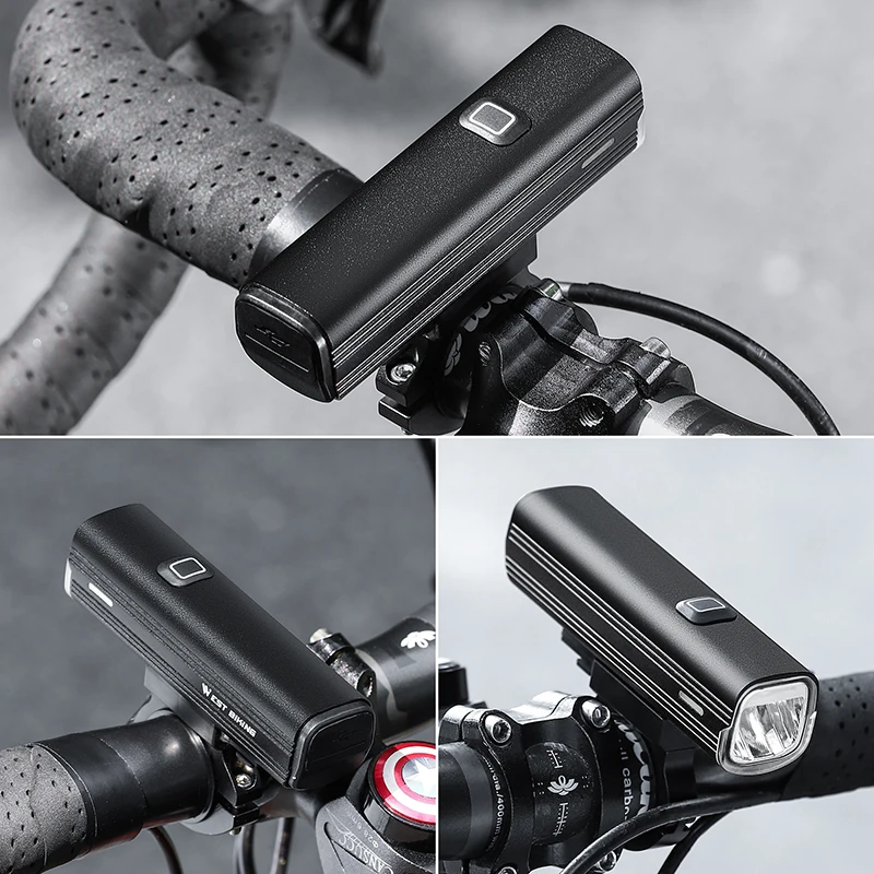 WEST BIKING 1000LM Bike Light Type-C Rechargeable Front Lamp 4800mAh Bicycle Light Waterproof Cycling Headlight Bike Accessories