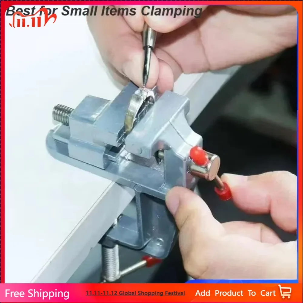 

Mini Bench Vise Muliti-Funcational 3.5&quot Aluminum Miniature Small Jewelers Hobby Clamp On Table Flat Pliers Tool Vice