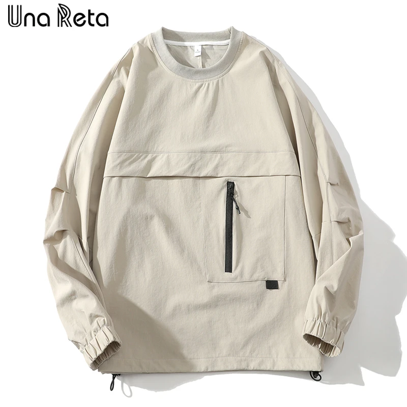 

Una Reta Solid Sweatshirt 2024 Spring Men Clothing Streetwear Hip Hop Pullover Tops Tracksuit Loose Unisex Sweatshirts