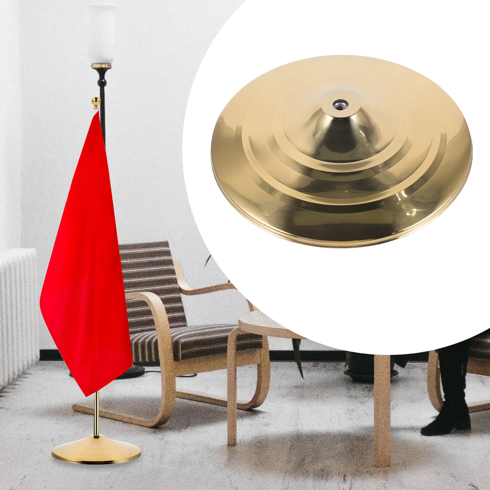 

Floor Flag Holder Polished Edges No Sharp Corners Safe to Touch Portable Compact Design Flag Stand for Meeting