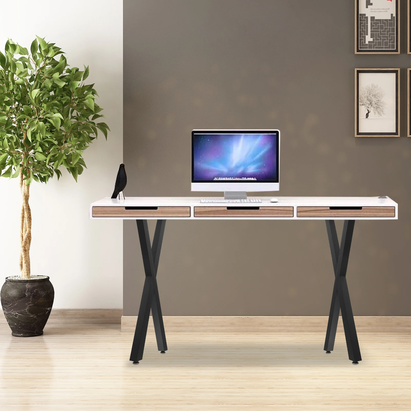 2-Pack 28-Inch X-Shaped Metal Table Legs Table Legs 28 INCH X Type Metal Bench Legs DIY Dinning Coffee Table Legs Set of 2