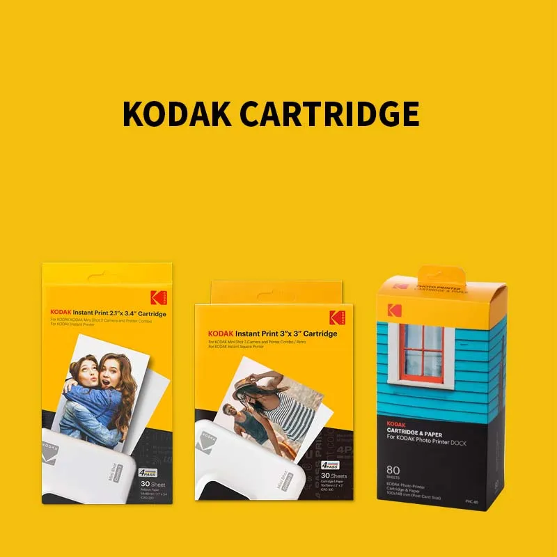 60/80 Sheets Kodak Photo Paper for C210R /C300R/PD460 Minishot Mobile Phone Photo Printer Special Ribbon 2/3/4inch Photo Paper