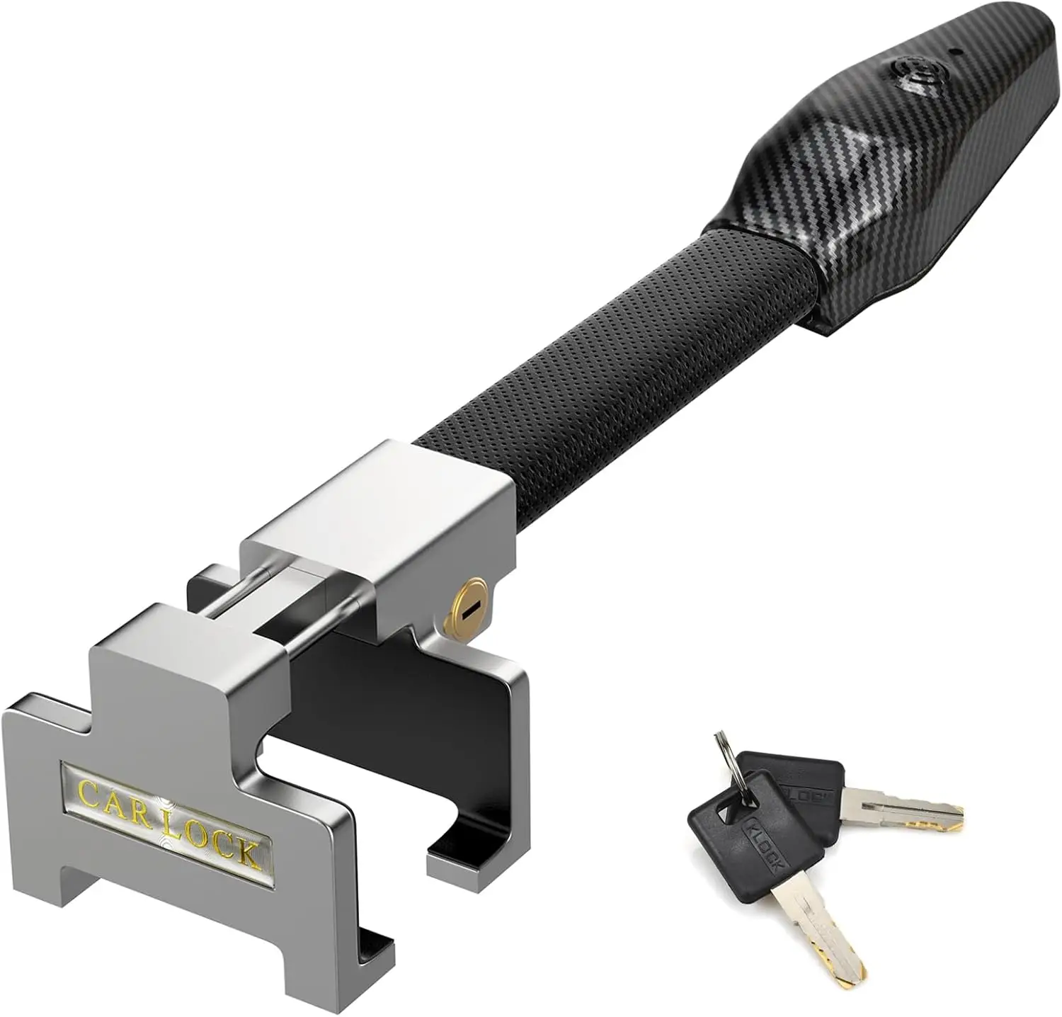 قفل عجلة قيادة مضاد للسرقة مع منبه، قفل أمان للسيارة مناسب عالميًا، فولاذ مقاوم للصدأ عالي التحمل، مفتاحين، أسود #1