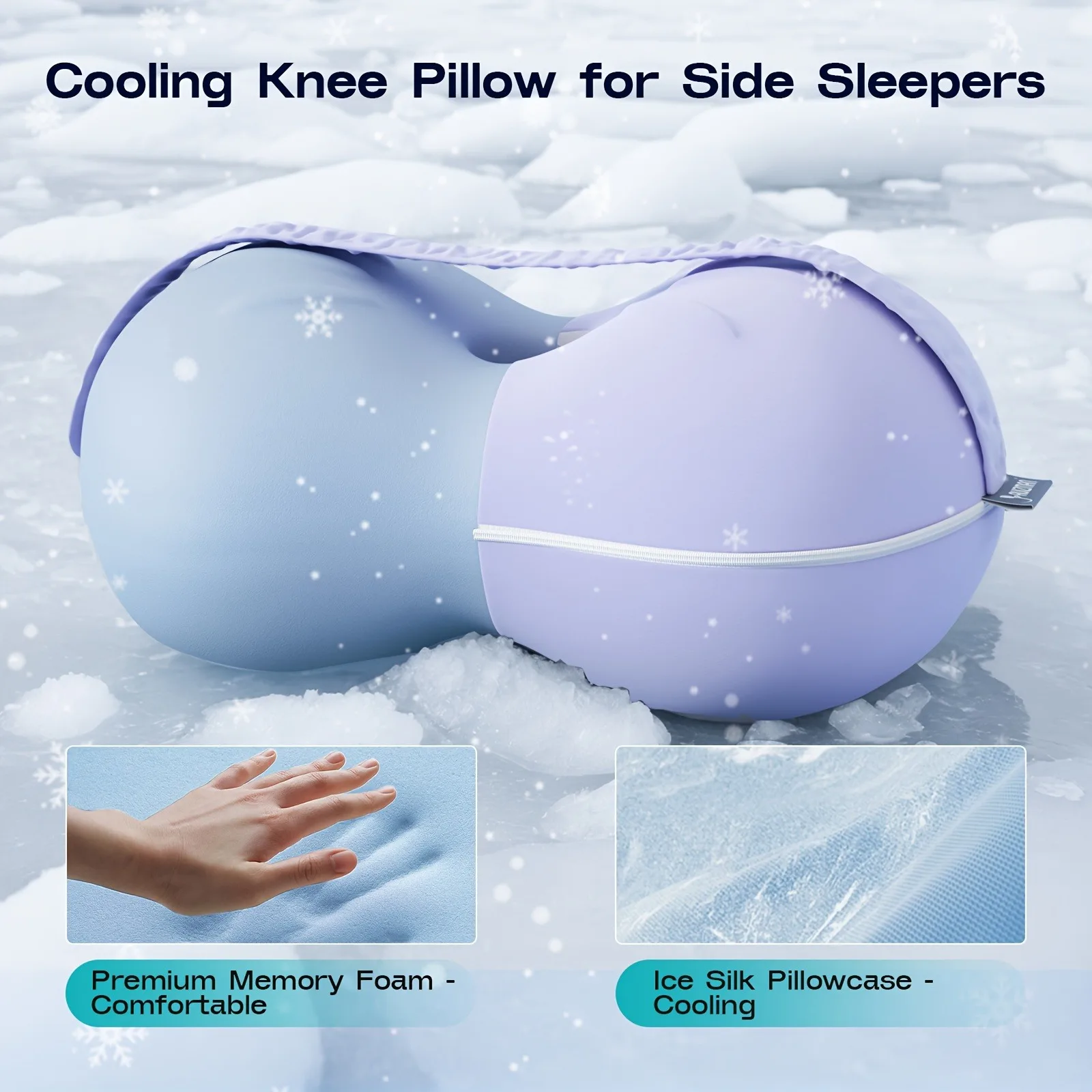 Everlasting Comfort Memory Foam Knee Pillow for Side Sleepers Sciatica Pain Relief Pillow Removable Strap Support Leg Pillows