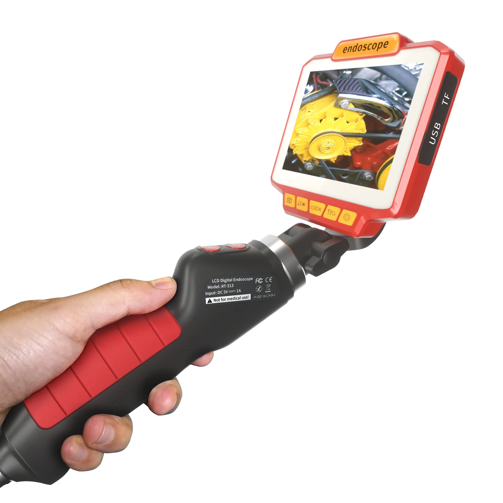 4.3인치 IPS 스크린 2MP 1080P 2Way 관절형 180도 회전 조향 산업용 내시경 검사 현미경 카메라