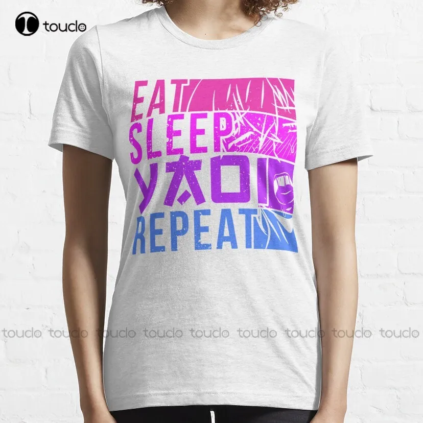 Eat Sleep Yaoi Repeat Fujoshi Anime Boy Gay Manga Classic T-Shirt Summer Shirts Cotton Outdoor Simple Vintag Casual Tee Shirts