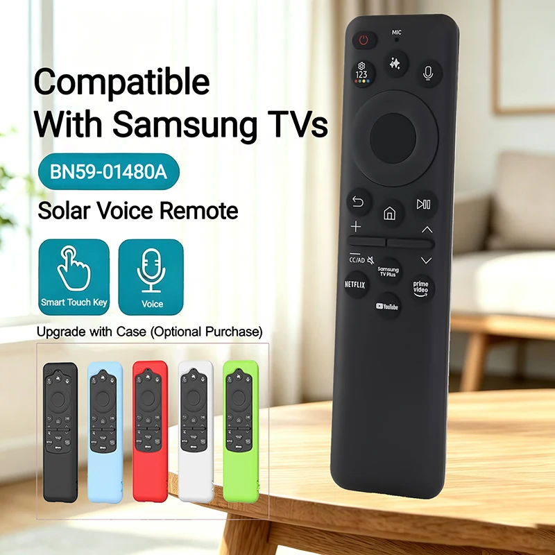 BN59-01480A TM2560E Solar Smart AI Voice Remote Compatible with Samsung 2023-2025 TVs, with USB-C Charging, Shortcuts
