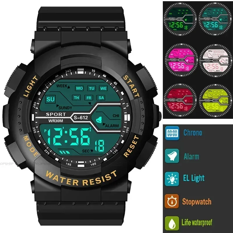 남성용 디지털 전자 시계, 스포츠 글로우 대형 다이얼 시계, 학생 야외 모험 트렌드, 다기능 시계, skmei